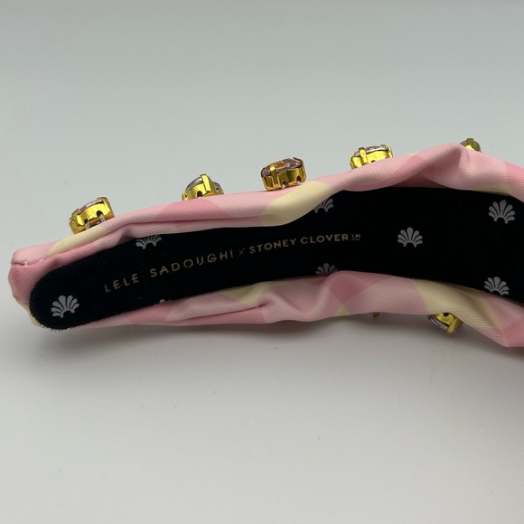 Lele Sadoughi X Stoney Clover Lane Watermelon Heart Crystal Knotted Headband - Picture 5 of 16